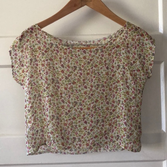 Vintage Tops - Vintage floral crop top